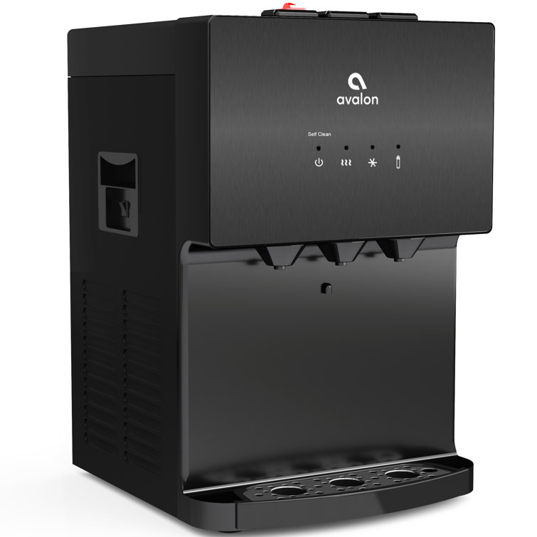 Avalon Black Countertop Bottleless Filtered Water Cooler with Hot, Cold
